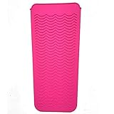 Heat Resistant Silicone Mat Pouch, Lessmon Hair Styling Tools for Curling Irons, Hair Straightener, Flat Irons, Length 11.5 & Width 6 Inches, Pink
