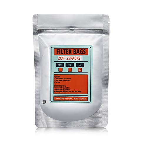 2x4 Inch | 37 Micron Screen Mesh Press Bags | dp-bt37n24 | Nylon Extraction Filters | Squish Pouch for Heat Press | 25 Bags Per Pack