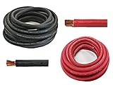 WindyNation 4 Gauge 10 Feet Black 10 Feet Red (20 Feet Total) 4 AWG Ultra Flexible Welding Battery Pure Copper Cable Wire - Made in The USA - Car, Inverter, RV, Solar