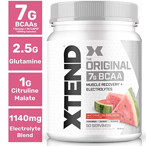 Book Cover Scivation Xtend BCAA Powder, 7g BCAAs, Branched Chain Amino Acids, Keto Friendly, Watermelon Explosion, 50 Servings