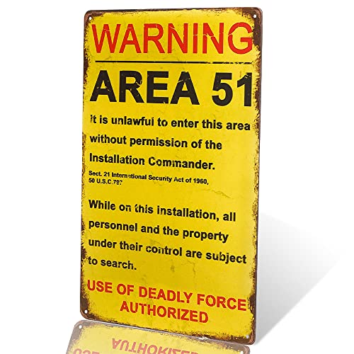 dingleiever-Funny Decorations Vintage Warning Signs Area 51 Garage Poster Outdoor Yard Sign Funny Gifts
