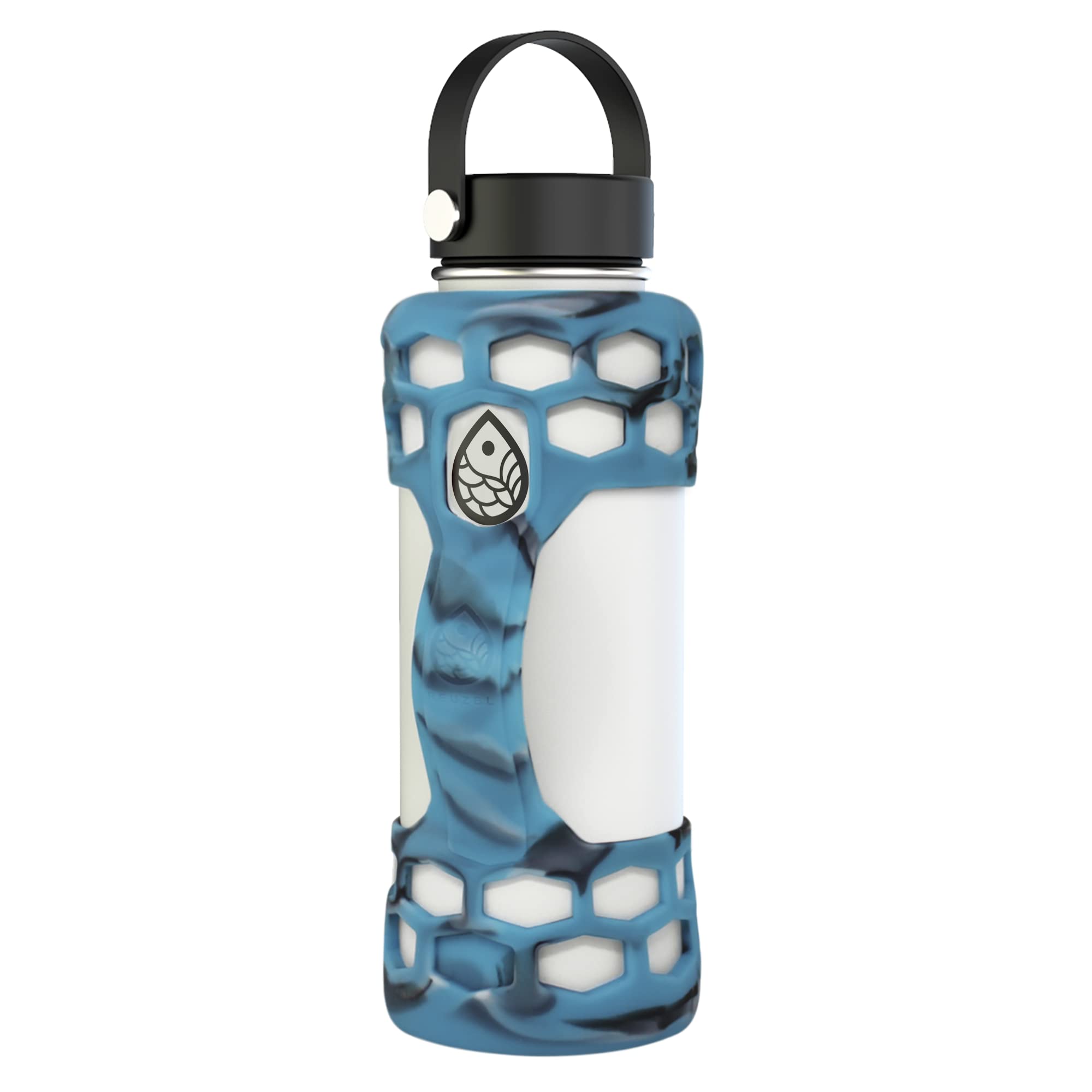 REUZBL Bottle Bumper Silicone Boot Sleeve Protector with Handle for Hydro Flask 32 oz, and Similar Stainless Steel 32 oz Water Bottles Accessories Glow