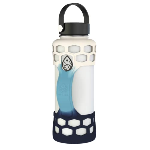 REUZBL Bottle Bumper Silicone Boot Sleeve Protector with Handle for Hydro Flask 40oz, 32oz, 24oz, 21oz, and Similar Stainless Steel Water Bottles Accessories