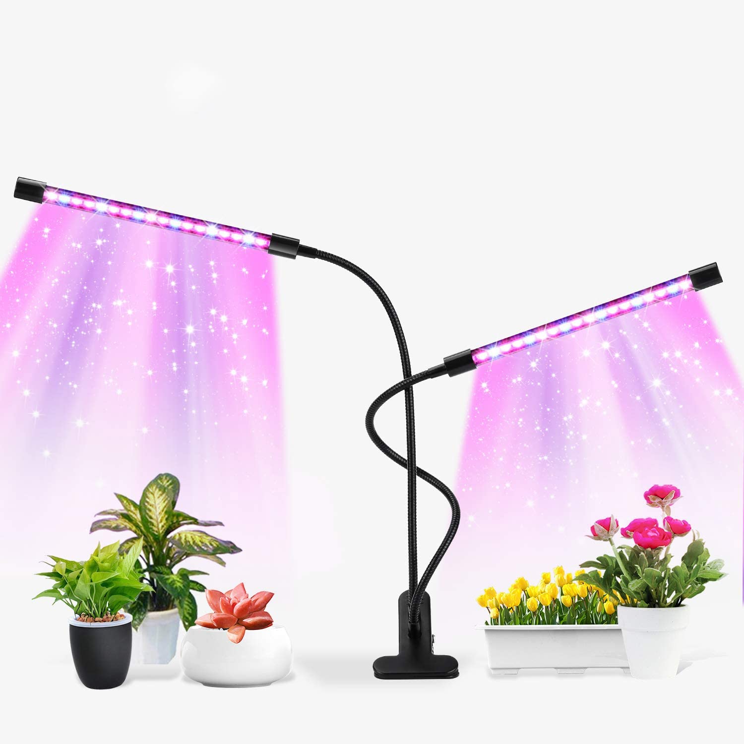 Grow Light , 18W full Spectrum 36 LED Plant Lights for Indoor Plants with timer in 3/6/12H , Red/Blue Spectrum, 5 Dimmable Levels, 3 Switch Modes,360 dgree Adjustable Gooseneck
