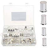 Terrans 150pcs 4Types(AWG 4212/0) Wire Copper Crimp Connector Non Insulated Cable Housing Ferrule Pin Cord End Terminal Assortment Kit