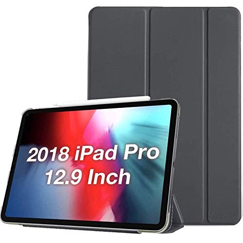 ProCase iPad Pro 12.9" 3rd Gen 2018 Smart Case Cover, [Support Apple Pencil Charging], Ultra-thin Lightweight Stand Protective Shell, with Translucent Frosted Back, Auto Sleep Wake â€“Grey