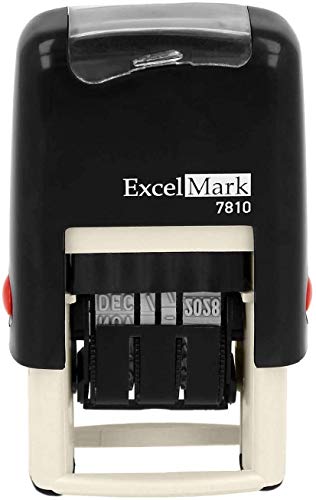 ExcelMark 7810 Self-Inking Rubber Date Stamp â€“ Great for Shipping, Receiving, Expiration and Due Dates (Black Ink)