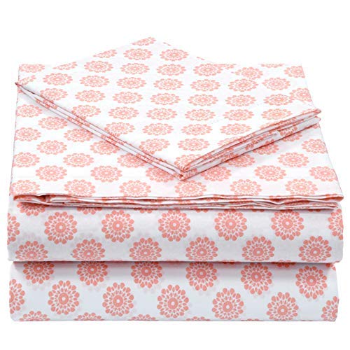 Book Cover Pieridae Cotton Rich 3 Pc Sheet Set - Twin XL, Coral Global Dots