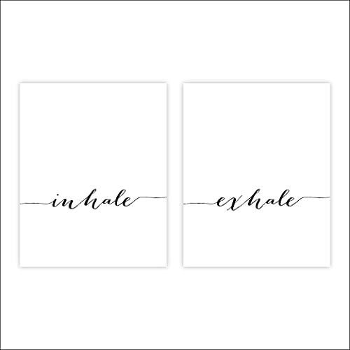 Book Cover Inhale Exhale Wall Art Prints - (Set of 2) - Unframed - 8x10 | Inspirational Wall Art