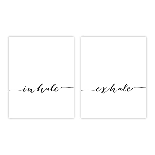 Inhale Exhale Wall Art Prints - (Set of 2) - Unframed - 8x10 | Inspirational Wall Art
