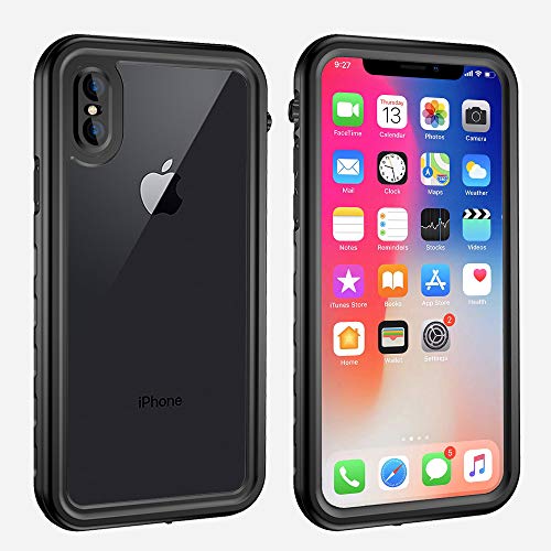 Yuker iPhone Xs Max Waterproof Case, Anti-Scratch Built in Screen Protector, Full Body Protection, IP68 Certified with Face ID Dirtproof Shockproof Snowproof Case for iPhone Xs Max(6.5 inch) (Clear)