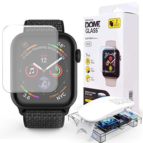 Dome Glass Apple Watch 44mm Screen Protector, Liquid Adhesive for Full Coverage Tempered Glass and Protection by Whitestone for The Apple Watch Series 4-2 Pack Glass