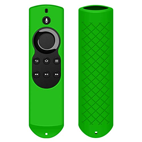 Fordesign Silicone [Anti Slip] Shockproof Case for All-New Fire TV with 4K Alexa Voice Remote (2017 Edition) (2nd Gen) / Fire TV Stick Alexa Voice Remote-Dark Green