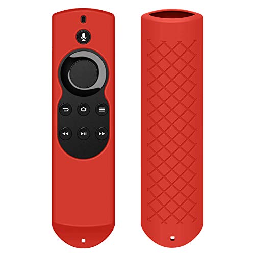 Fordesign Silicone [Anti Slip] Shockproof Case for All-New Fire TV with 4K Alexa Voice Remote (2017 Edition) (2nd Gen) / Fire TV Stick Alexa Voice Remote-Red