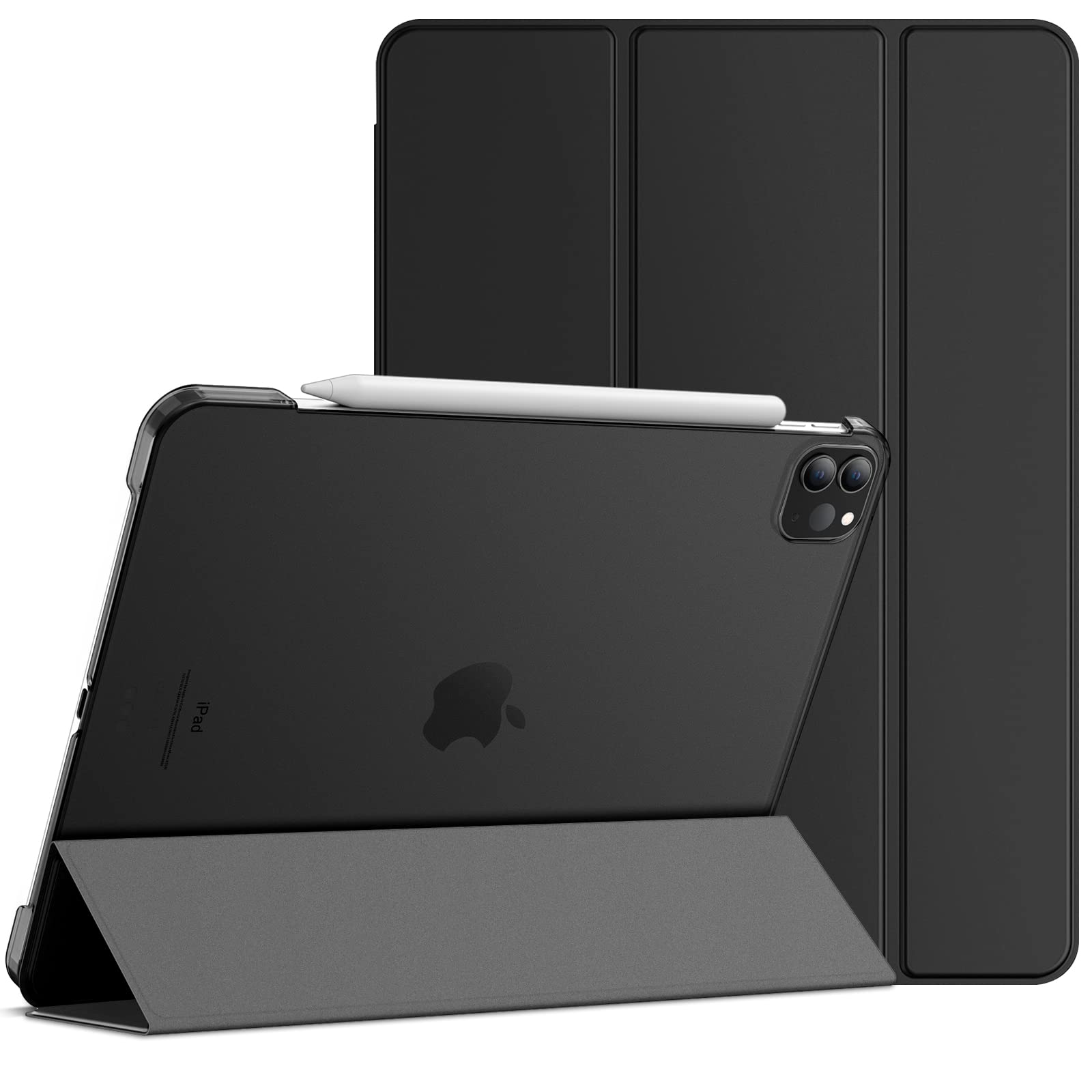 JETech Case for iPad Pro 11-Inch, 2022/2021/2020/2018 Model (4th/3rd/2nd/1st Generation), Compatible with Pencil, Cover Auto Wake/Sleep (Black)
