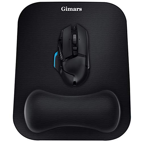 Gimars Large Smooth Superfine Fibre Memory Foam Ergonomic Mouse Pad Wrist Rest Support - Mousepad with Nonslip Base for Laptop, Computer, Gaming & Office