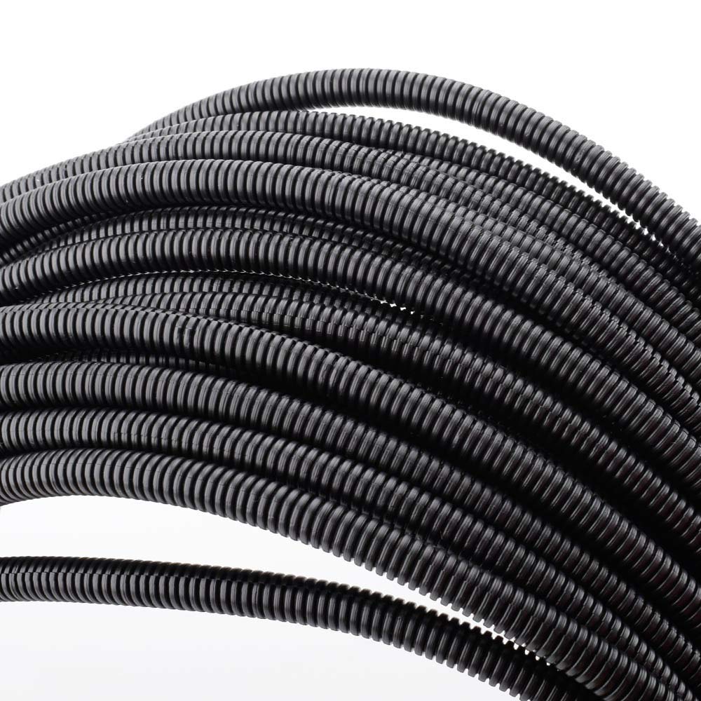Book Cover ZhiYo 100 FT 1/4” Wire Loom Split Tubing Auto Wire Conduit Flexible Cover 100 FT 1/4” Black