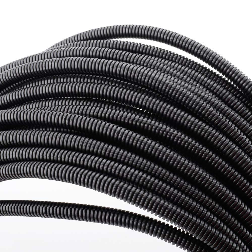 ZhiYo 100 FT 1/4” Wire Loom Split Tubing Auto Wire Conduit Flexible Cover 100 FT 1/4” Black