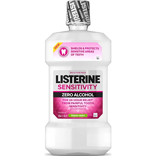 Listerine Sensitivity Mouthwash, Fresh Mint, 500 mL, 3 Count