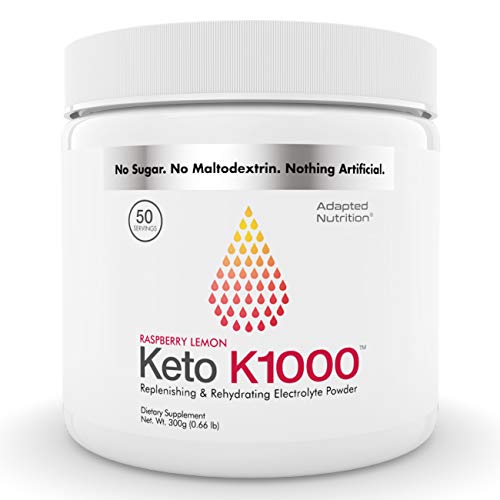 Keto K1000 Electrolyte Powder | Boost Energy & Beat Leg Cramps | No Maltodextrin or Sugar | Raspberry Lemon | 50 Servings