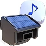 Htzsafe Solar Driveway Alarm System-1/4 Mile Long Transmission Range-Solar Powered No Need Replace Batteries- Outdoor Weatherproof Motion Sensor&Detector DIY Security Alert System