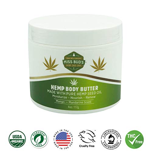 Miss Bud's Hemp Body Butter Moisturize & Nourish Skin Made from Pure Hemp Seed Oil