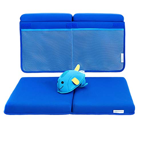 Bath Kneeler and Elbow Rest with Faucet Spout Cover (3pc) Baby Bath Kneeling Pad Mat Extra Thick for Baby Bathtub. Bathroom Tub Bathing Elbow Pad and Knee Cushion for Infant Toy and Baby Accessories