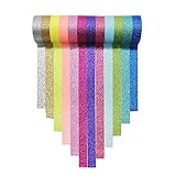 DIY Glitter Washi Tape Set - 12 Rolls Decorative Sparkle Bujo Tape Perfect Art, Decor, Scrapbook,Crafts and for Kids Gift