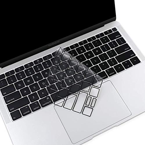 MOSISO Premium Ultra Thin TPU Keyboard Cover Compatible with MacBook Air 13 inch 2019 2018 Release A1932 with Retina Display & Touch ID, Soft Protective Transparent Skin Protector, Clear