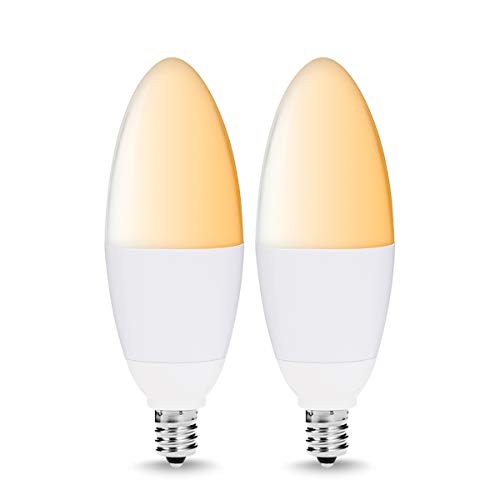 LOHAS Smart Candelabra LED Bulb, E12 Base, Wi-Fi Light Bulbs, 40W Equivalent (5W) Light Bulb 2000K-6500K, Dimmable Decorative Candle Smartphone Control Lighting, Compatible with Alexa(2 Pack)
