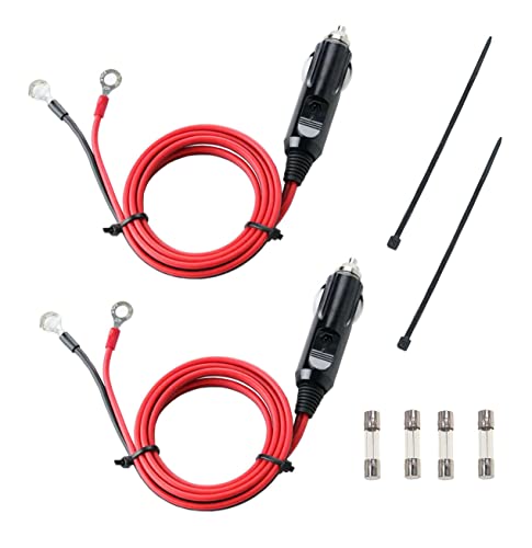 Carviya 12V 24V Heavy Duty 16AWG 15A 20A Male Plug Cigarette Lighter Adapter Power Supply Cord with 1 Meter 3.3 Feet Cable Wire For Car Inverter,Air Pump, Electric Cup (2 Pack)