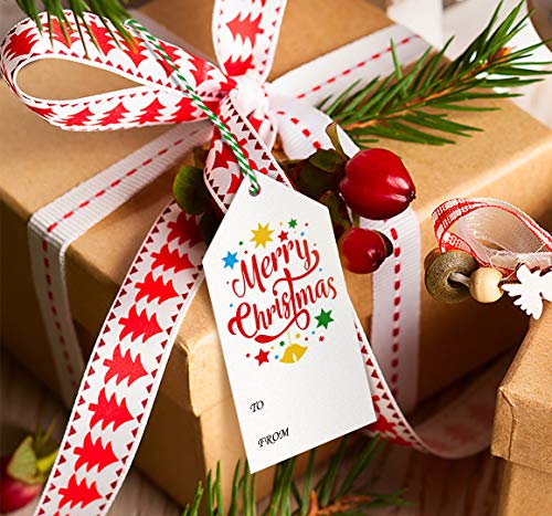 jollylife 210PCS Christmas Tags Decorations - Xmas Gift/Present Labels Holiday Party Supplies
