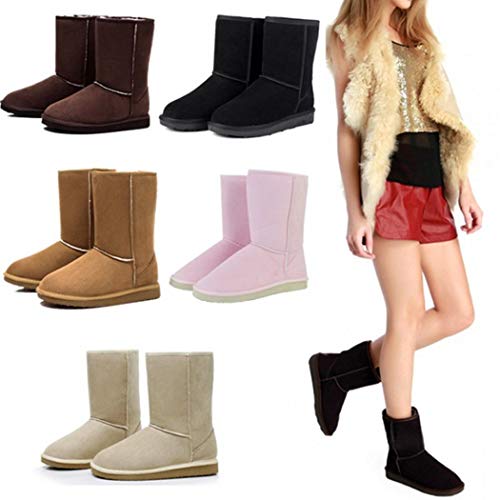 Todens Women Solid Color Keep Warm Flat Heel Short Snow Boots