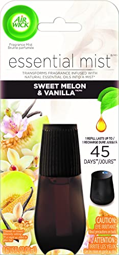 Air Wick Essential Mist, Essential Oil Diffuser Refill, Sweet Melon & Vanilla, 1ct, Air Freshener