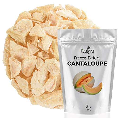 Cantaloupe - Freeze Dried Fruits Snacks Chunks - Non-GMO - Gluten-Free - No Sugar Added - 100% Natural and Organically Processes - Tealyra