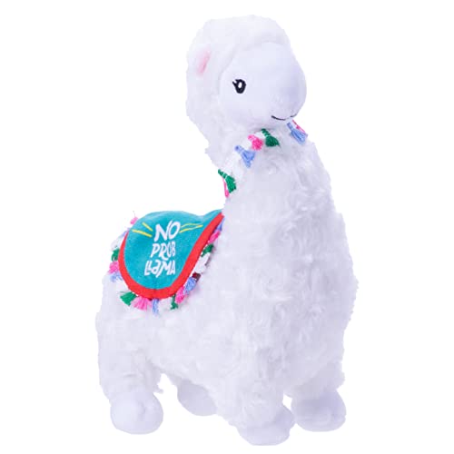 infloatables Llama Animal Plush, 12 Inch Cute Stuffed Animal Llama Doll, Alpaca Plush Toy with 'No Prob Llama' Blanket & Customizable Birth Certificate, Plush Stuffed Animals for Girls & Boys