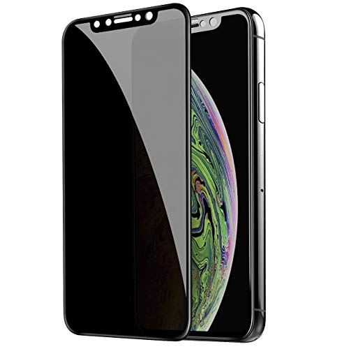 Book Cover TECHO Privacy Screen Protector Compatible with iPhone 11 Pro Max/iPhone Xs Max (6.5 inch), [Full Coverage][Edge to Edge][Super Clear] Anti-Spy 9H Hardness Tempered Glass Screen Protector (2019)