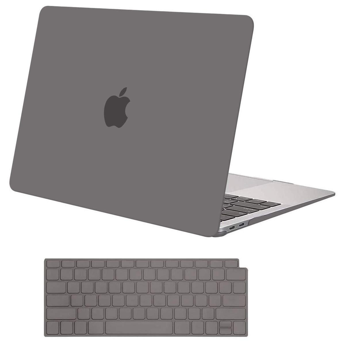 Book Cover MOSISO Compatible with MacBook Air 13 inch Case 2022 2021 2020 2019 2018 Release A2337 M1 A2179 A1932 Retina Display with Touch ID, Plastic Hard Shell Case & Keyboard Cover Skin, Gray