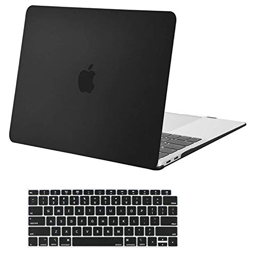 Book Cover MOSISO MacBook Air 13 inch Case 2020 2019 2018 Release A2337 M1 A2179 A1932, Plastic Hard Shell Case & Keyboard Cover Only Compatible with MacBook Air 13 inch with Retina Display, Black