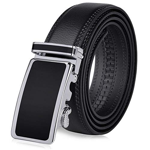 VBIGER Genuine Leather Belt for Men Ratchet Dress Belt with Automatic Buckle