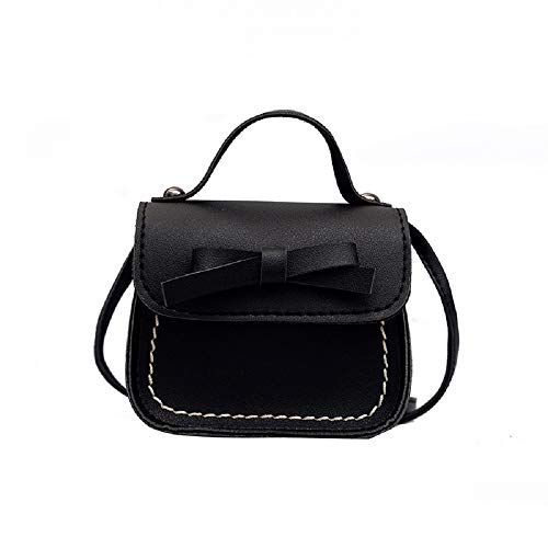 Orfila Small Crossbody Purse Cute Bowknot Mini Handbag Messenger Shoulder Bag Coin Purse for Kids Toddler Girls,Black