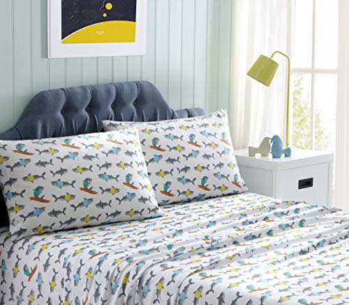 Book Cover Kute Kids Super Soft Sheet Set – Sharks – Includes Pillowcase(s) Available in Twin & Full Size (Twin)