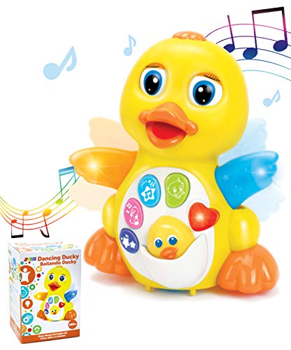 Book Cover JOYIN Baby Musical Toy Dancing Walking Yellow Duck Baby Toy with Music and LED Lights, Infant Light Up Toys, Activity Center for Toddlers, Baby Learning Development Toy