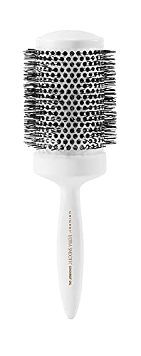 Cricket Ultra Smooth Coconut 2.5” Thermal Ceramic Barrel Hair Brush Anti-Static Heat-Resistant Hairbrush for Blow Drying, Curling and Styling All Hair Types