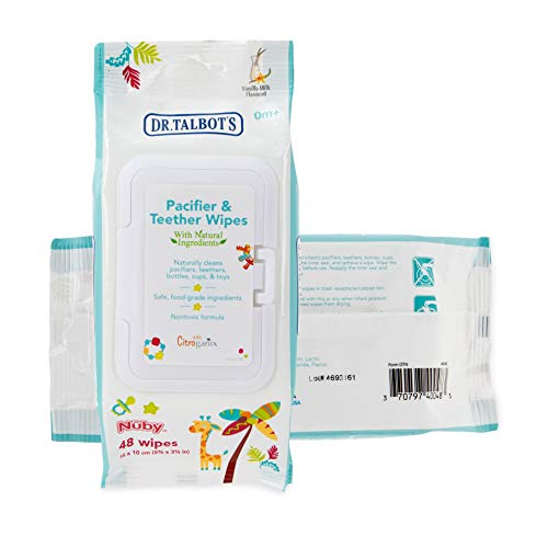 Book Cover Dr. Talbot's Pacifier and Teether Wipes Naturally Inspired with Citroganix, Vanilla Milk (Pack of 2, 96 Count)