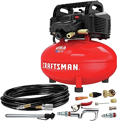 CRAFTSMAN Air Compressor, 6 gallon, Pancake, Oil-Free with 13 Piece Accessory Kit (CMEC6150K)