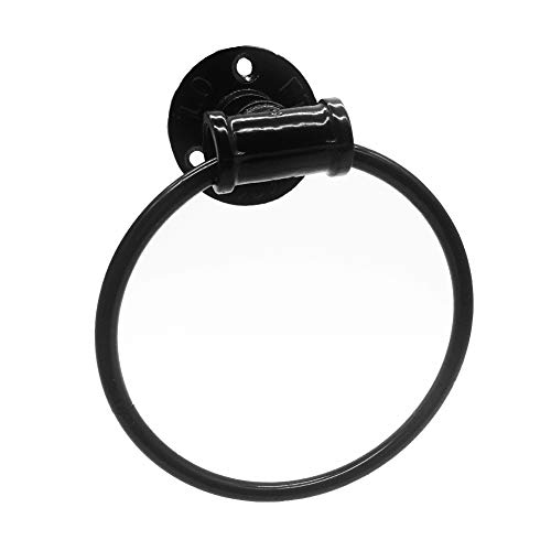 Retro Industrial Pipe Hand Towel Holder Wall Mount Round Towel Rack Bathroom DÃ©cor