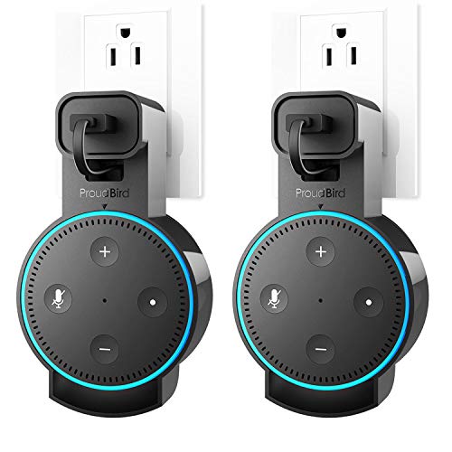 Book Cover GGMM Outlet Wall Mount Hanger Stand for Echo DOT 2nd Generation, Mess Wires Or Screws Manager for Your Smart Home Voice Assistants(Only for DOT 2nd Generation)-2 Pack