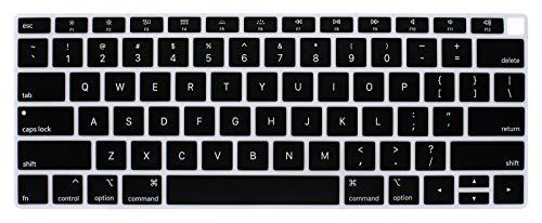 ProElife Premium Keyboard Cover Ultra Thin Silicone Keyboard Protective Skin for 2018 2019 MacBook Air 13" 13.3-Inch with Touch ID (A1932 US Layout) (NOT FIT for 2020 Version) (Black)