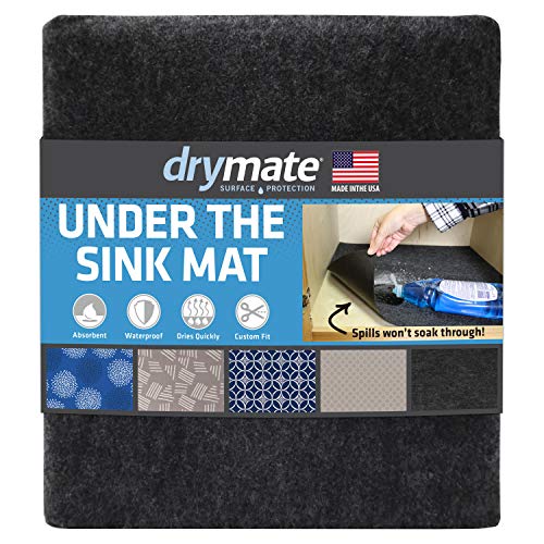 Drymate Premium XL Under The Sink Mat (24â€ x 59â€), Cabinet Protection Mat, Shelf Liner - Absorbent/Waterproof/Slip-Resistant - Machine Washable, Durable (Made in The USA) (Charcoal)
